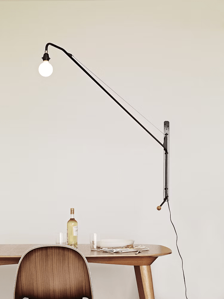 Black Long Arm Wall Lamp