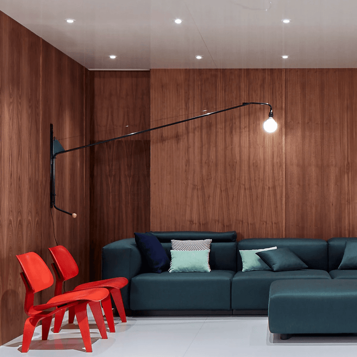 Black Long Arm Wall Lamp