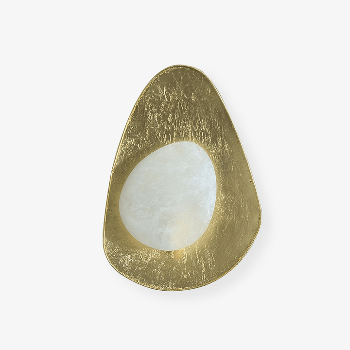 Organic Gilded Pebble Alabaster Sconce