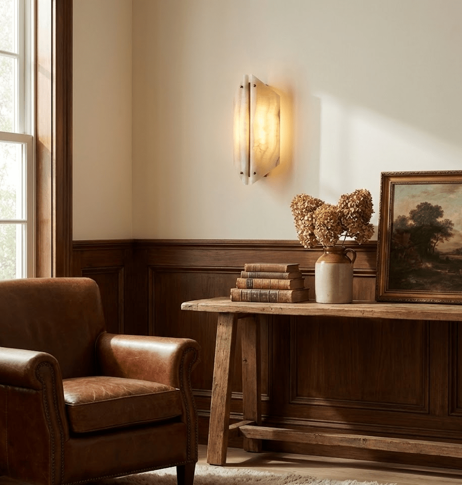 Onyxa Crest Alabaster Wall Lamp