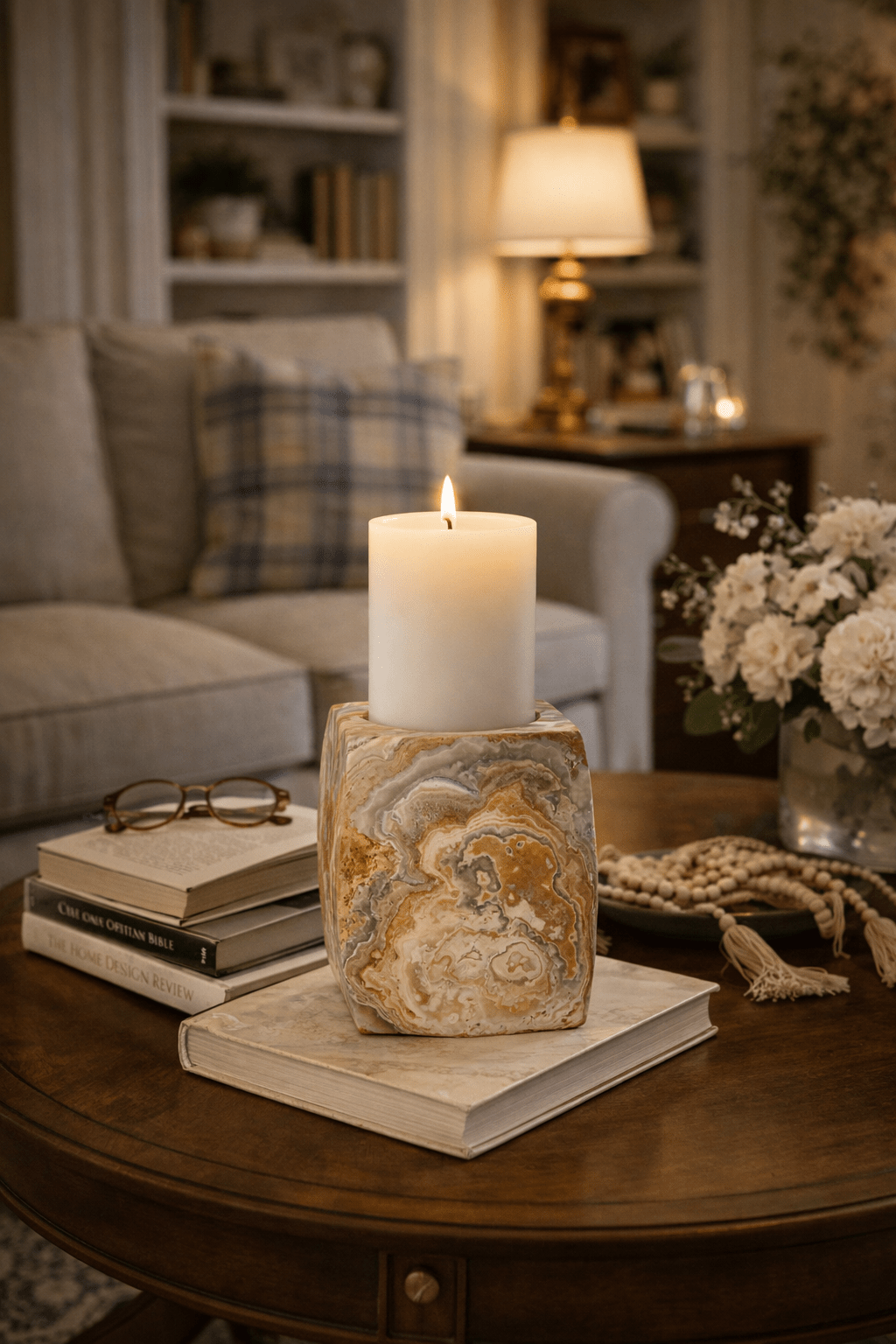 Elara Agate Candle Holder