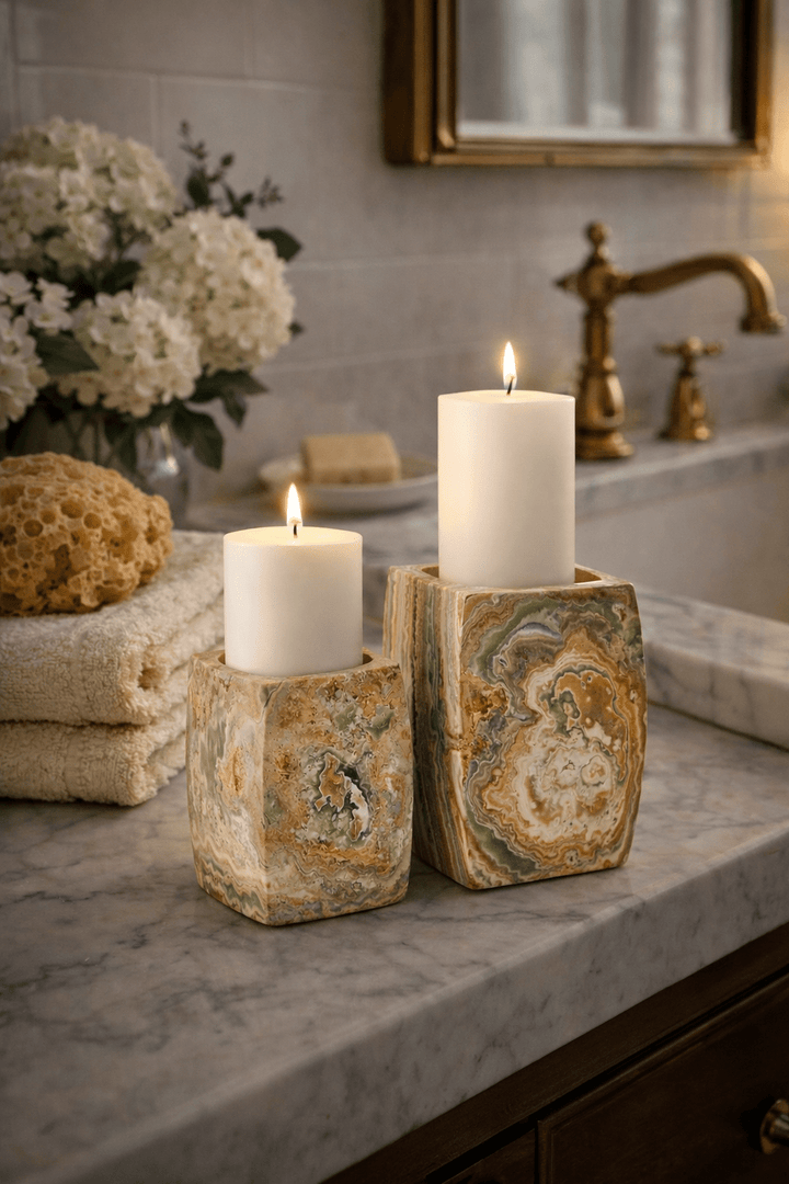 Elara Agate Candle Holder