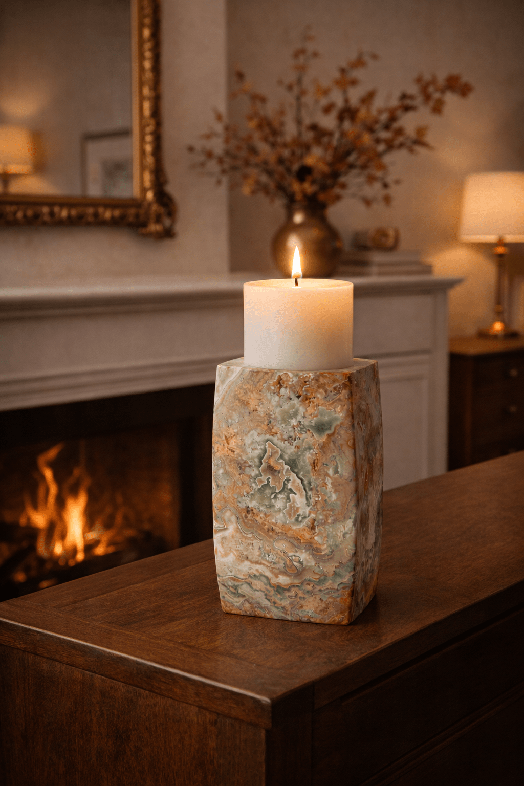Elara Agate Candle Holder