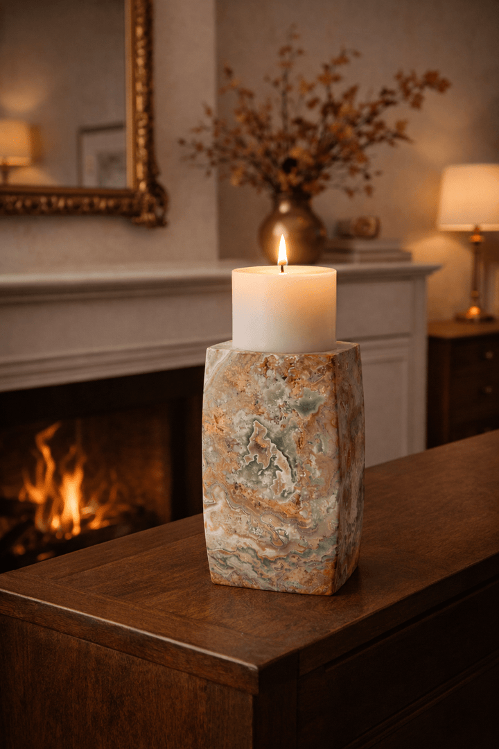 Elara Agate Candle Holder