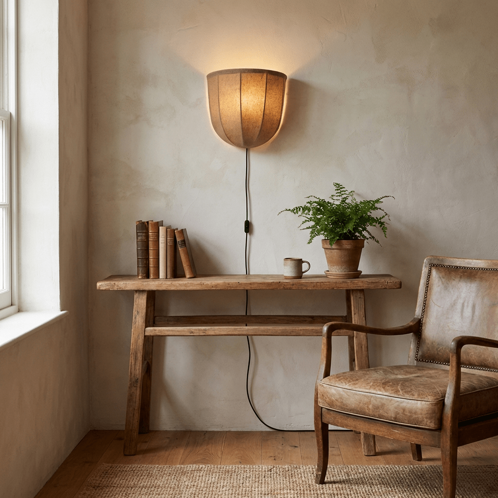 Sienna Linen Plug-in Wall Sconce