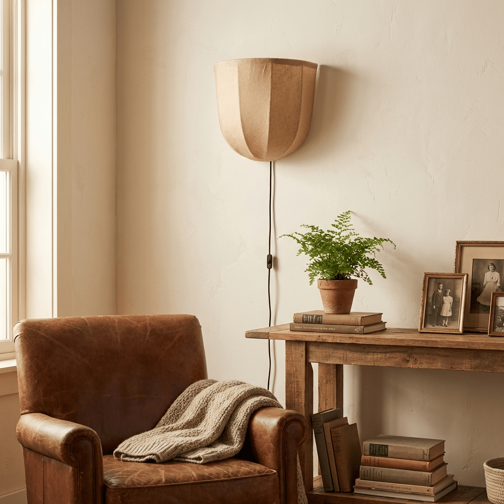 Sienna Linen Plug-in Wall Sconce