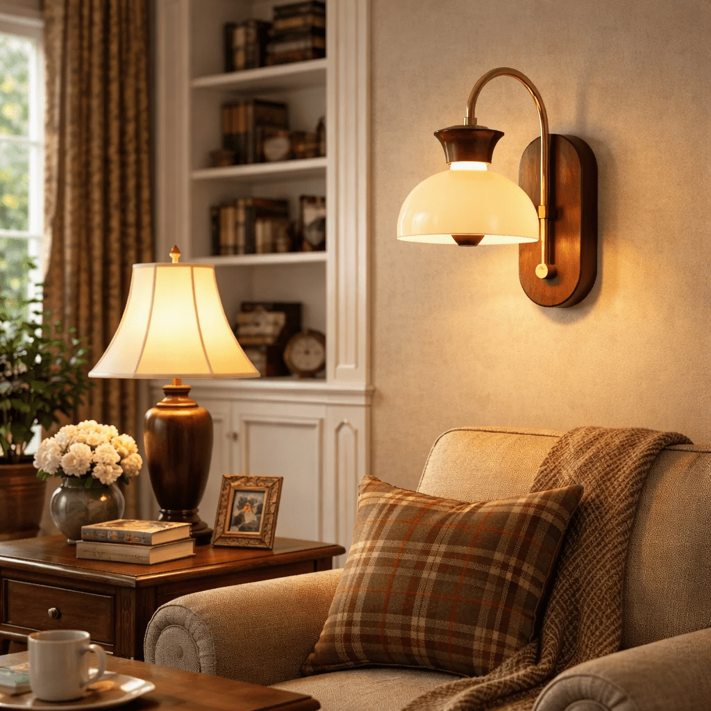 Wood Arc Wall Lamp
