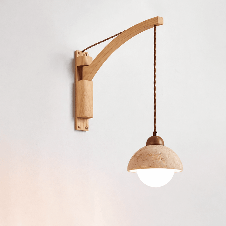 Travertine Swing Arm Wall Sconce