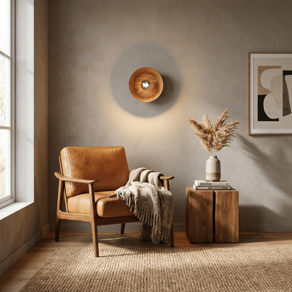 Vireo Wood Disc Wall Light