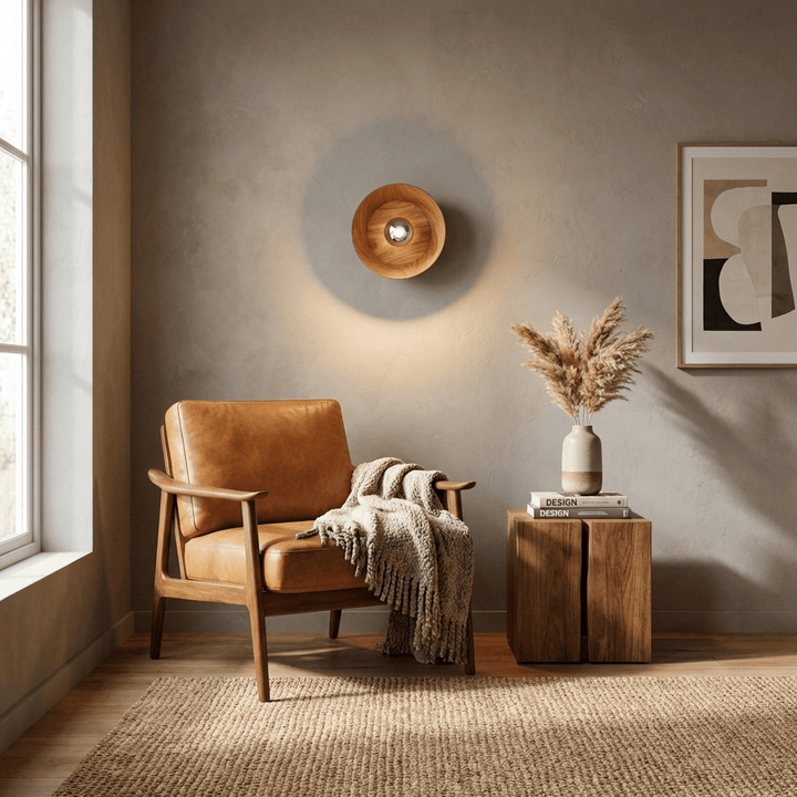 Vireo Wood Disc Wall Light