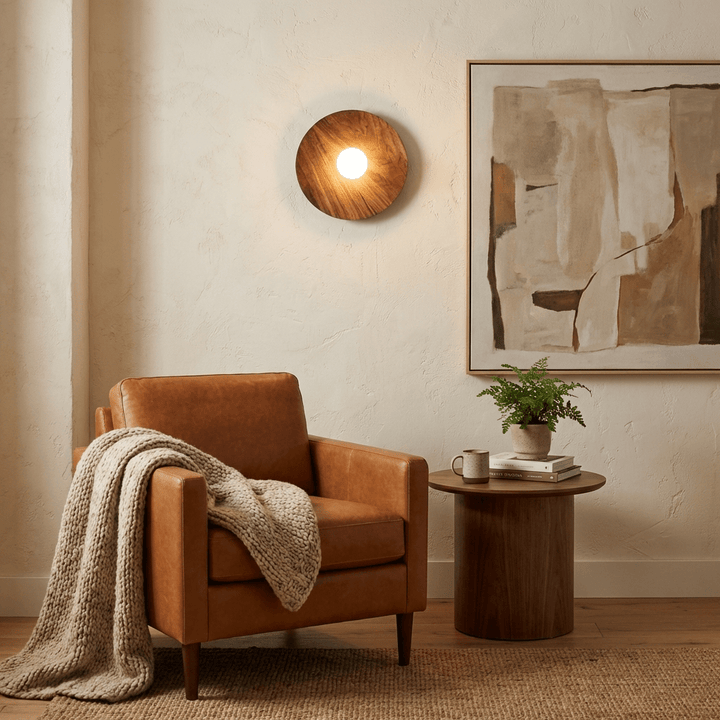 Vireo Wood Disc Wall Light