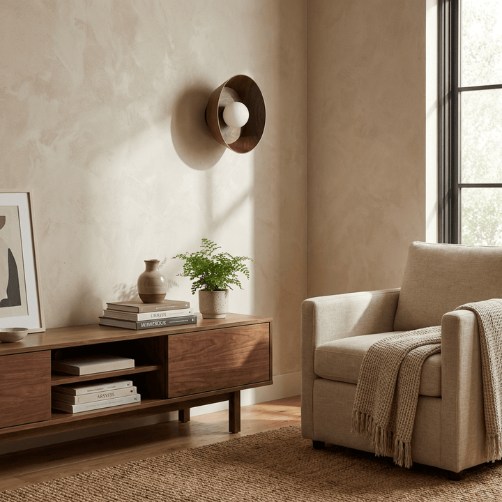 Vireo Wood Disc Wall Light