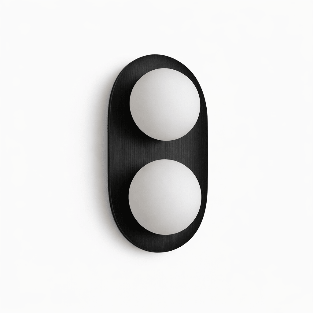 Duo Orb Wood Wall Lamp
