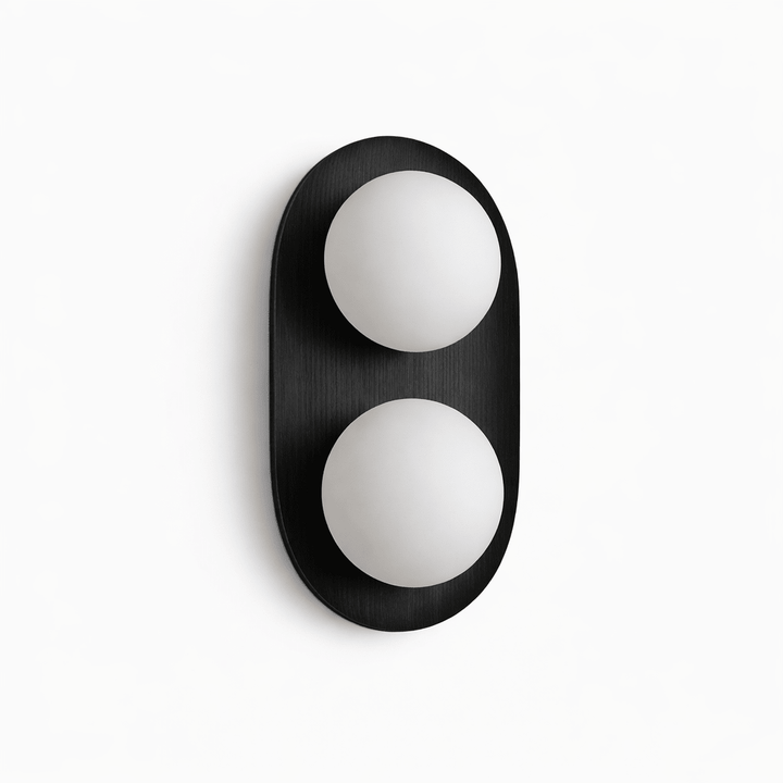 Duo Orb Wood Wall Lamp