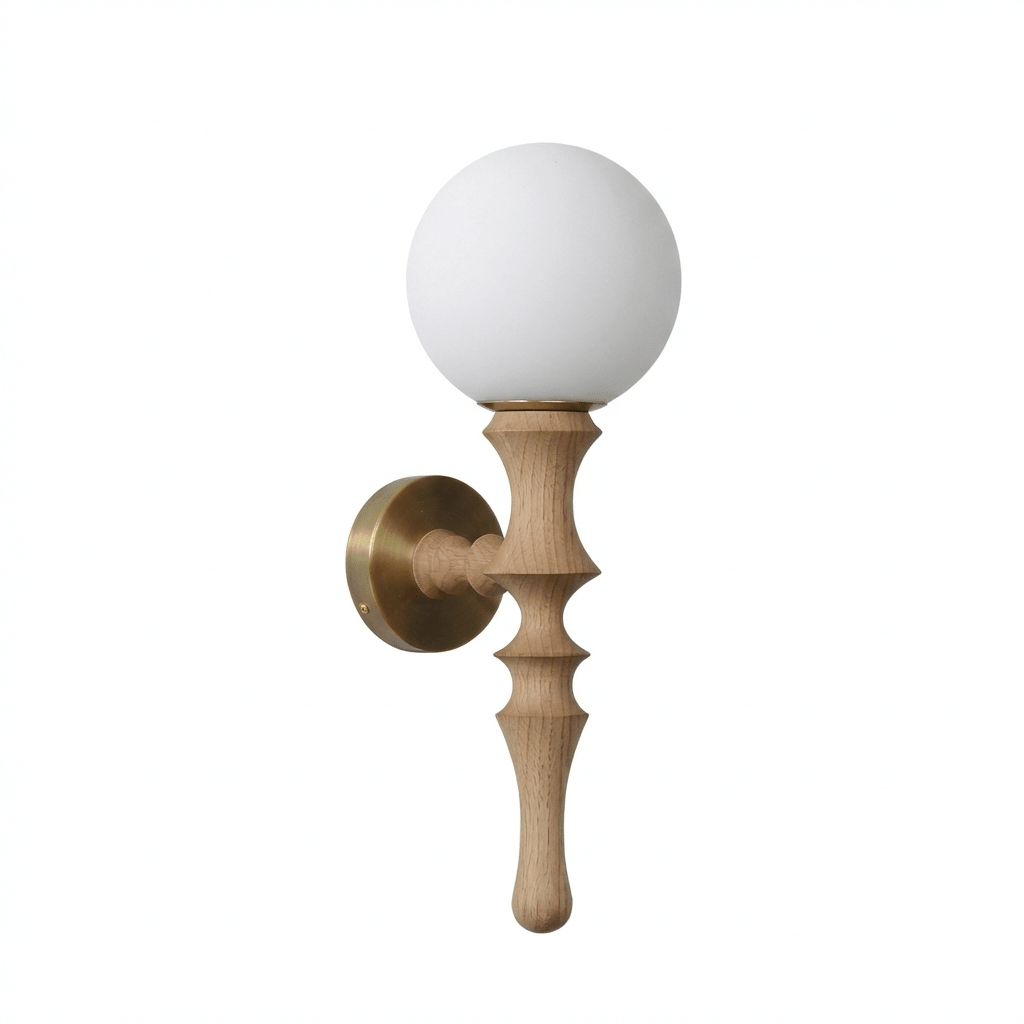 Thalor Wood Globe Wall Lamp