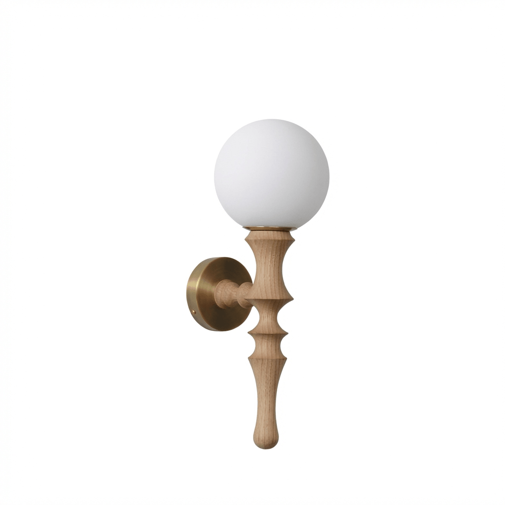 Thalor Wood Globe Wall Lamp