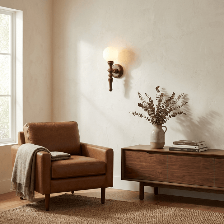 Thalor Wood Globe Wall Lamp