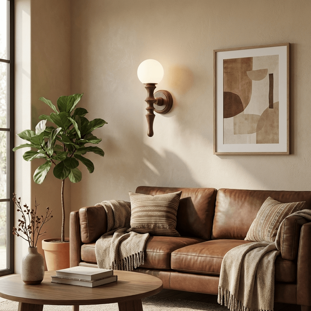 Thalor Wood Globe Wall Lamp