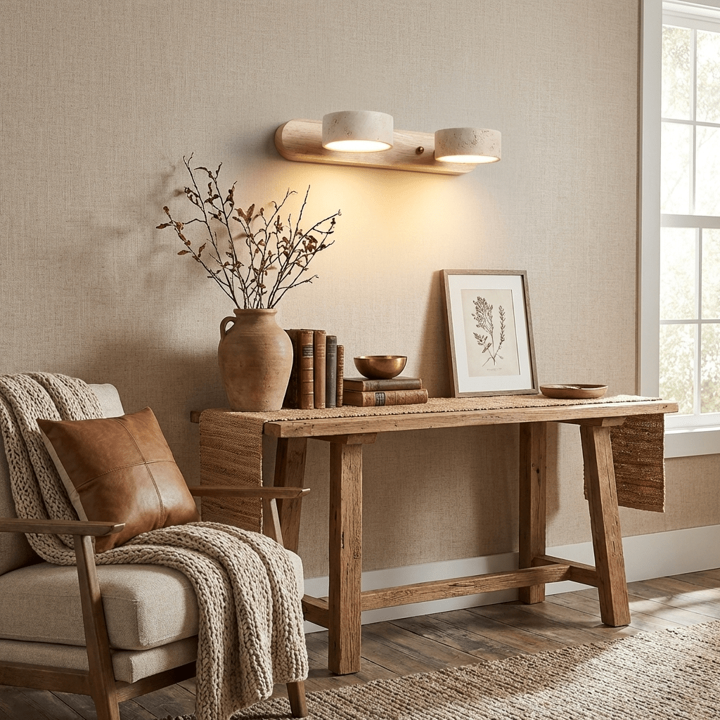 Travertine Duo Rechargeable Wall Light
