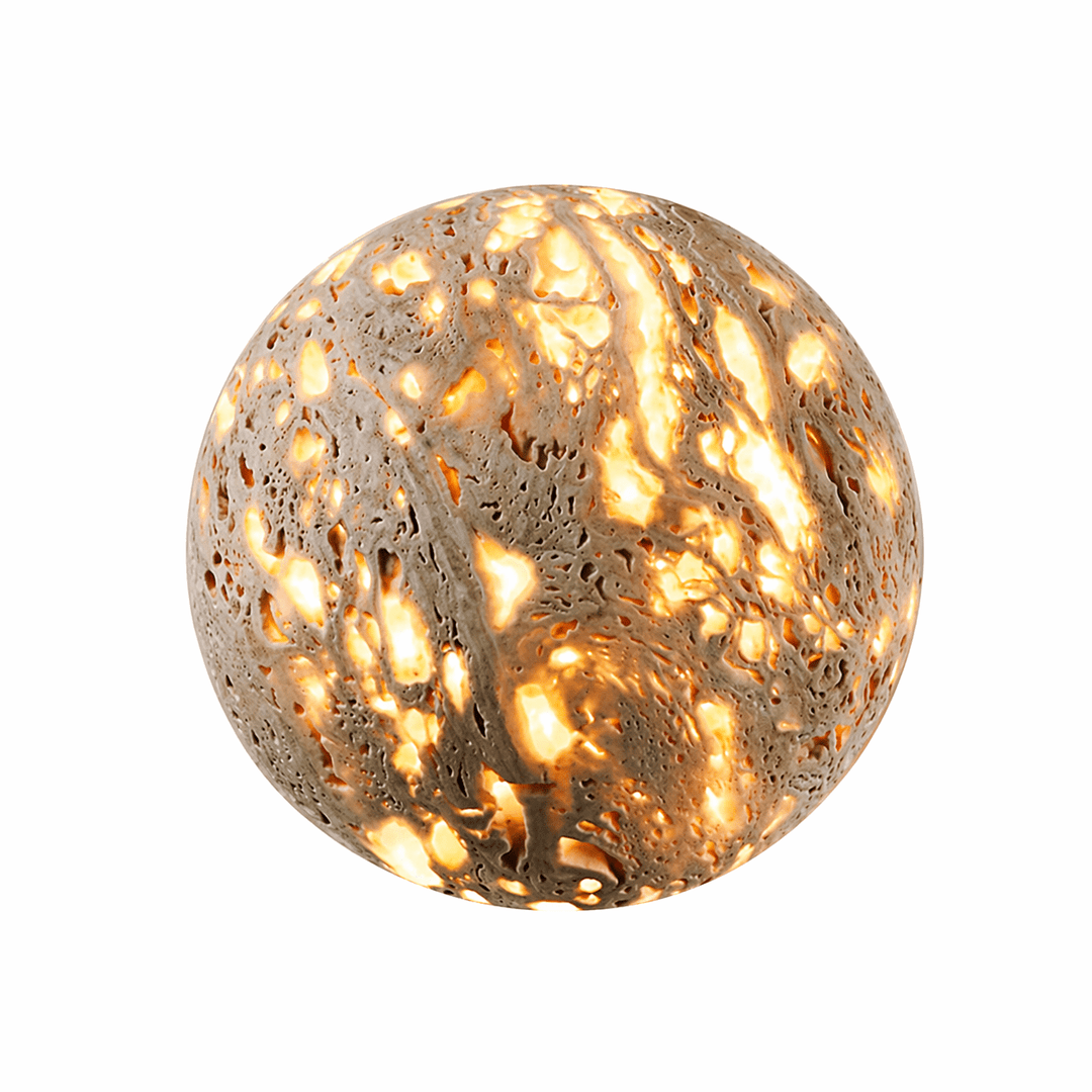 Luma Vein Stone Sphere Wall Light