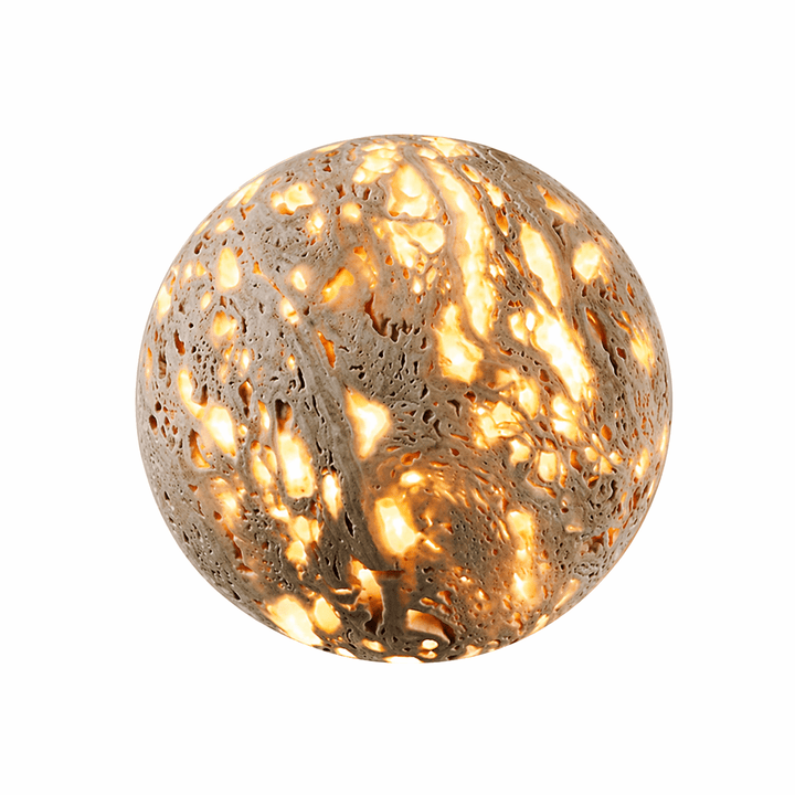 Luma Vein Stone Sphere Wall Light