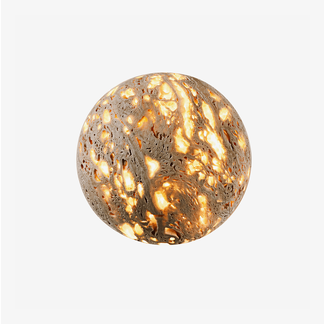 Luma Vein Stone Sphere Wall Light