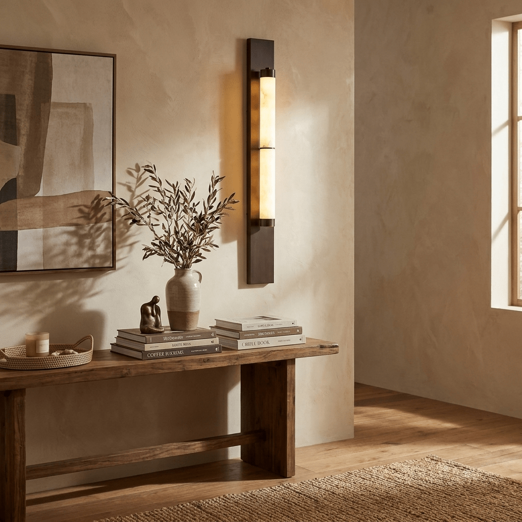 Columnar Alabaster Sconce