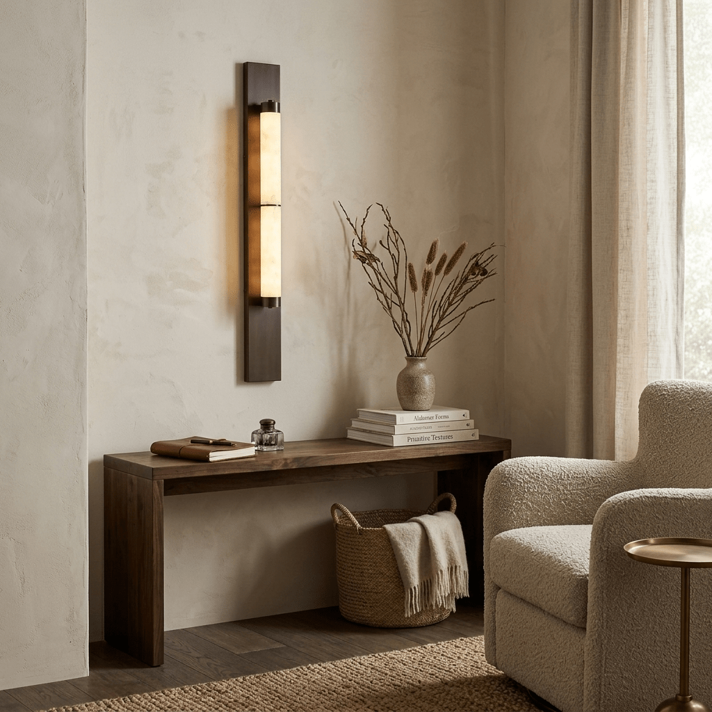Columnar Alabaster Sconce
