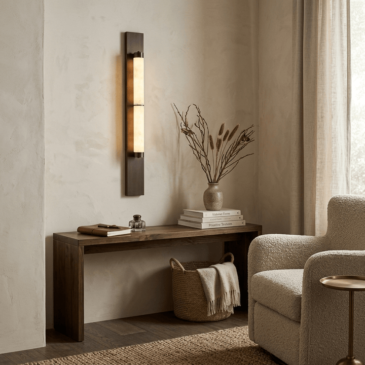 Columnar Alabaster Sconce