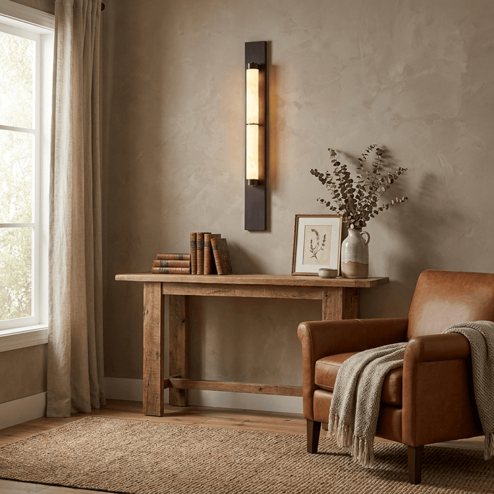 Columnar Alabaster Sconce