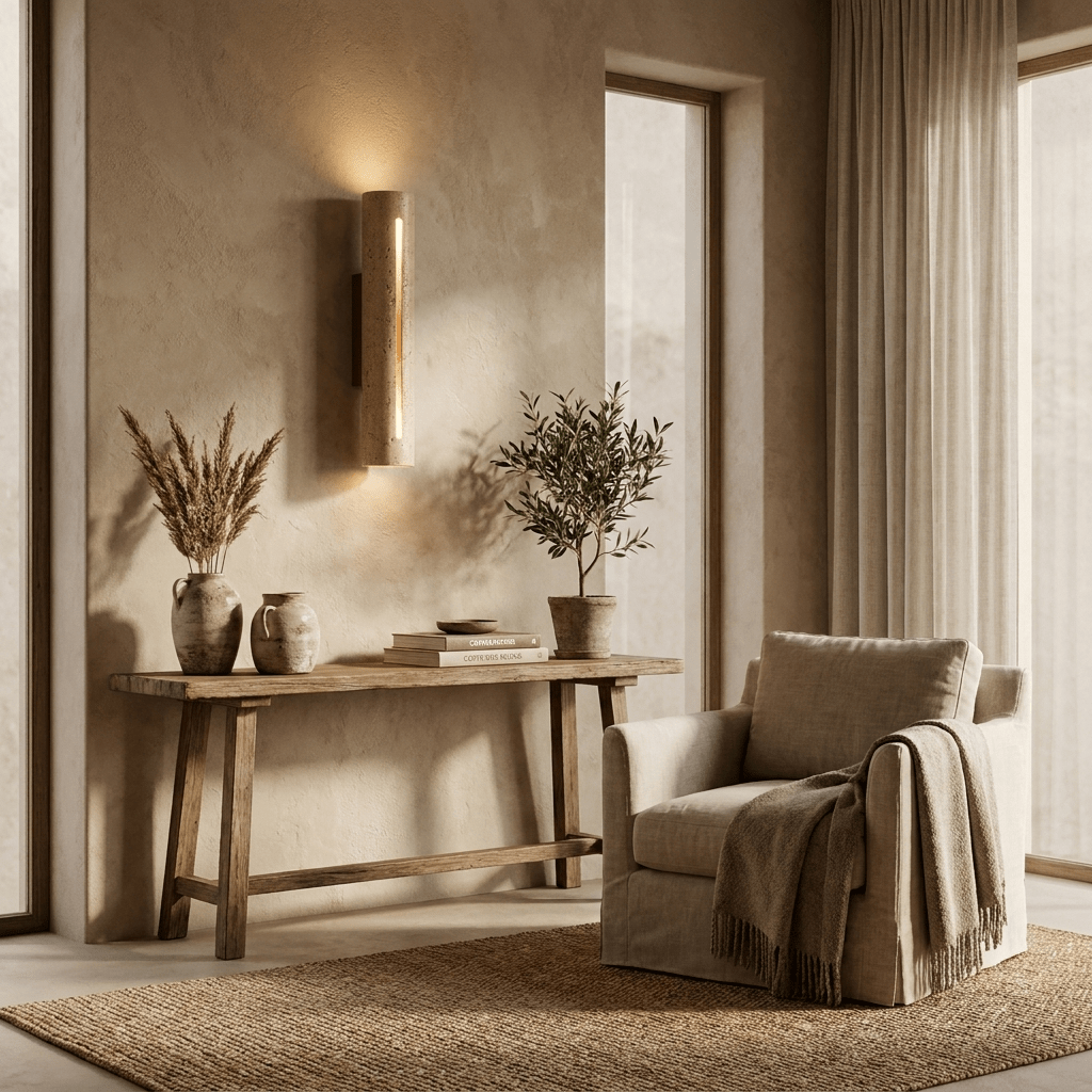Slot Travertine Wall Sconce
