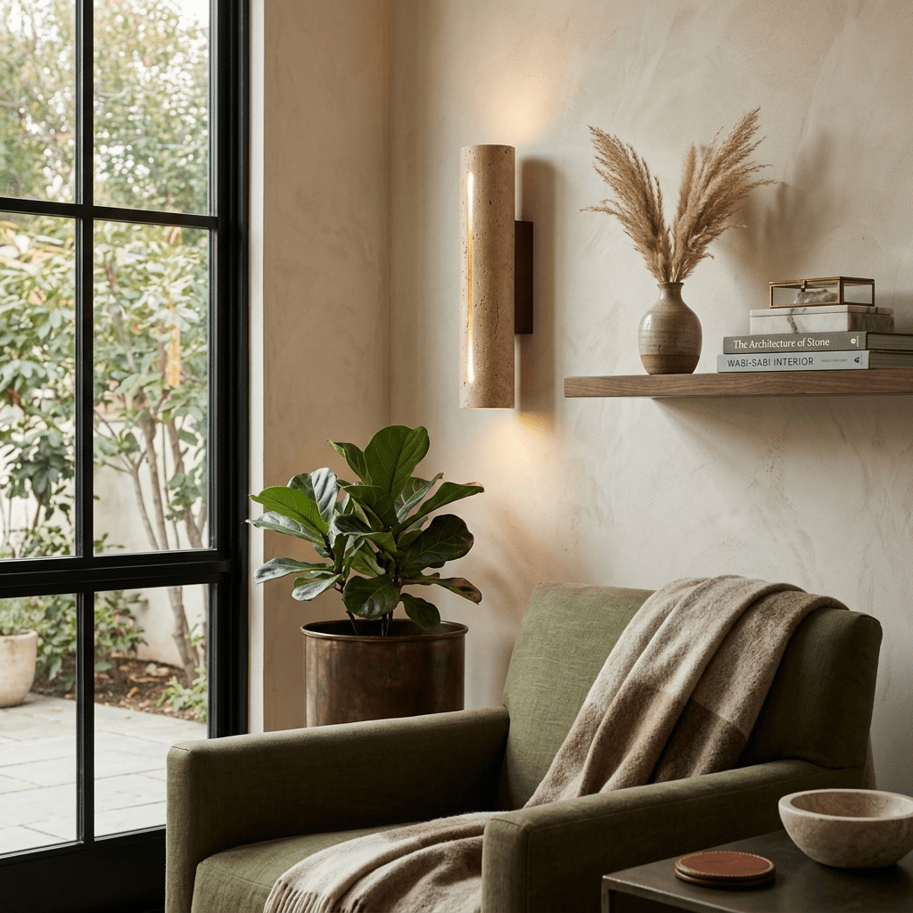 Slot Travertine Wall Sconce