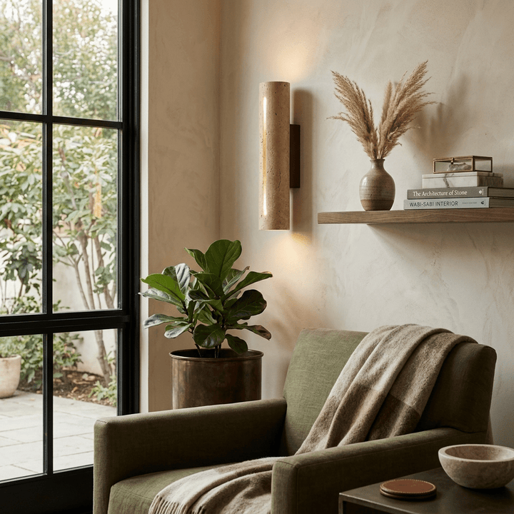 Slot Travertine Wall Sconce