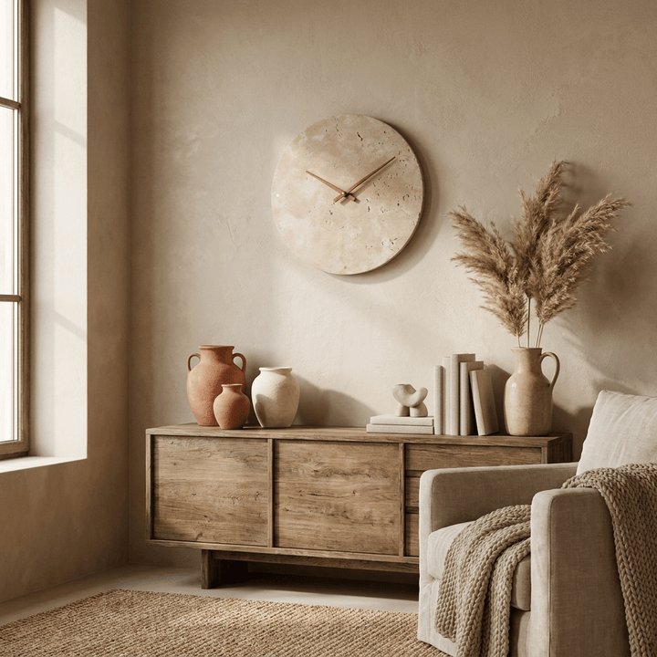 Dial Travertine Sconce