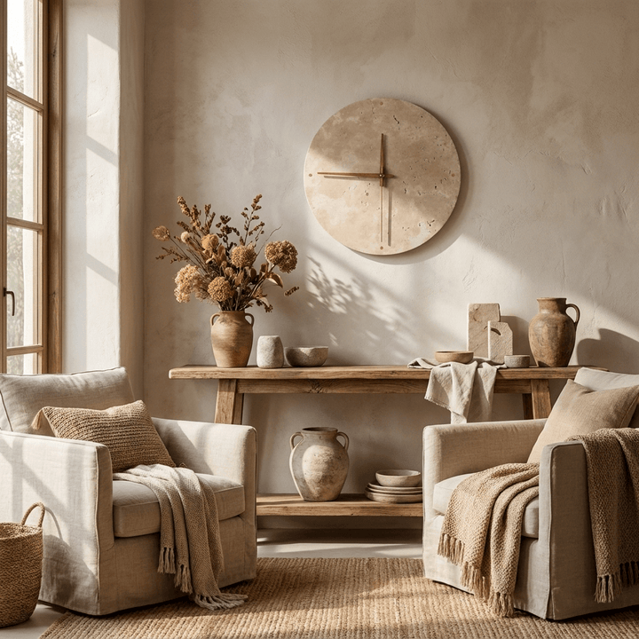 Dial Travertine Sconce