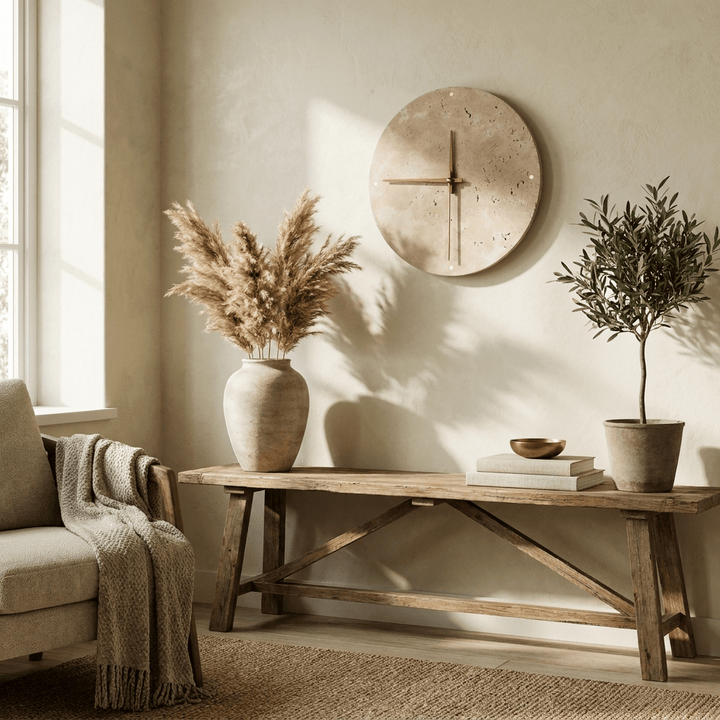 Dial Travertine Sconce
