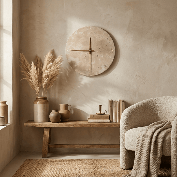 Dial Travertine Sconce