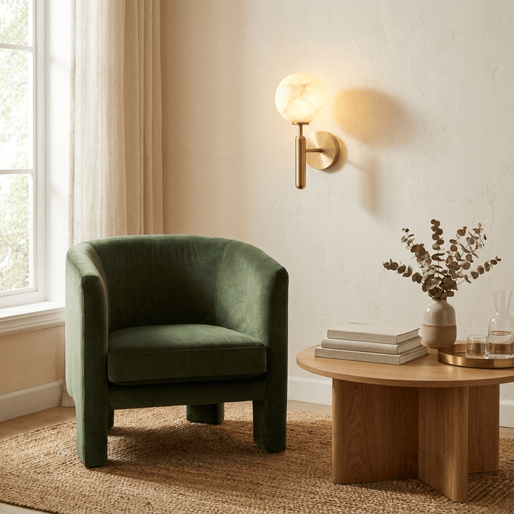 Globe Alabaster Wall Sconce