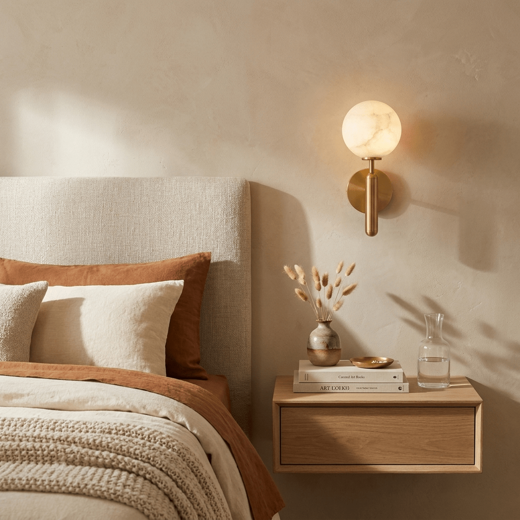 Globe Alabaster Wall Sconce