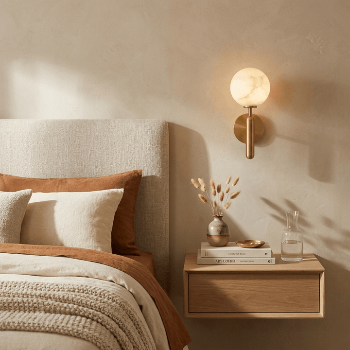 Globe Alabaster Wall Sconce