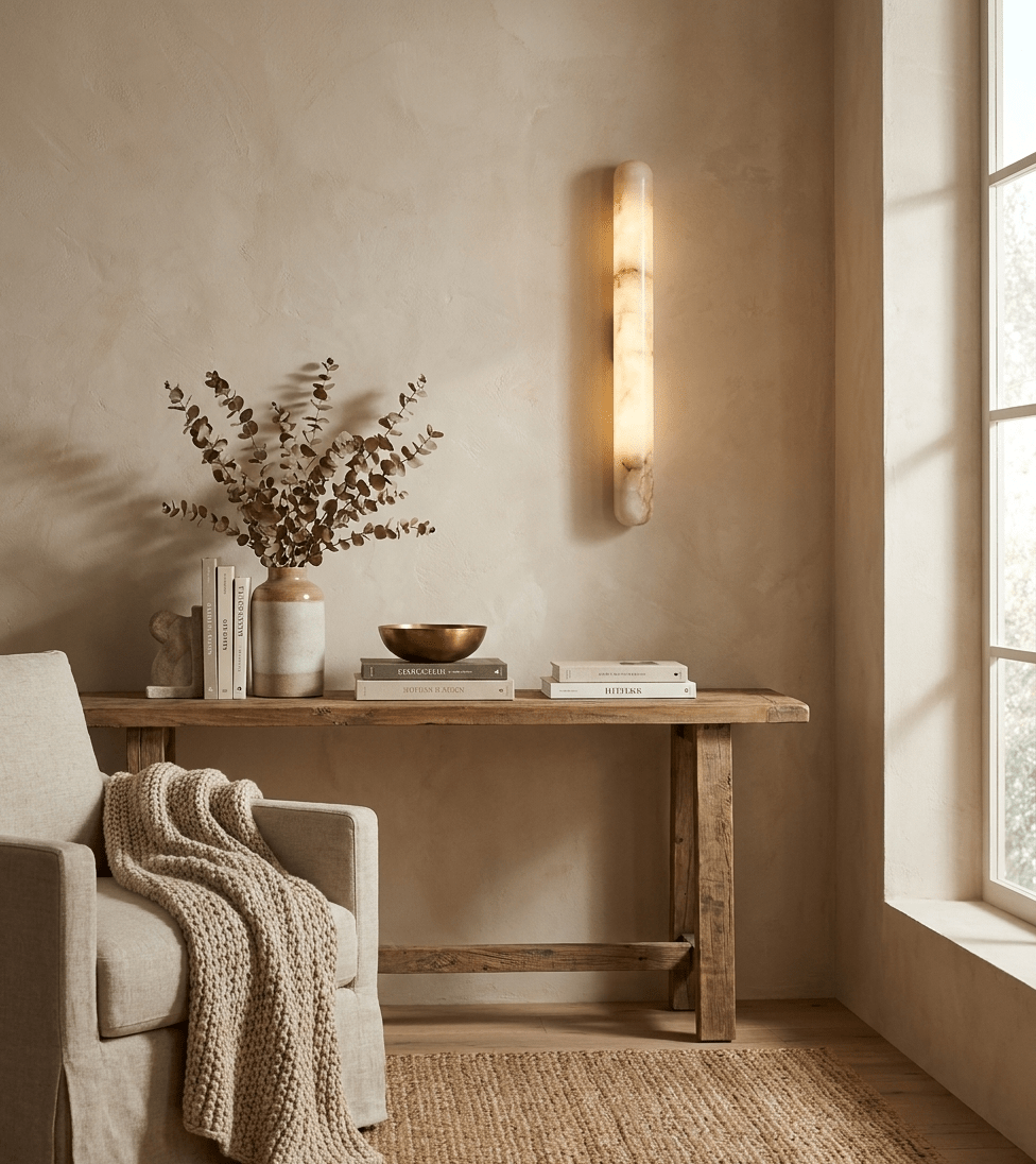 Aurelia Slim Alabaster Linear Wall Light