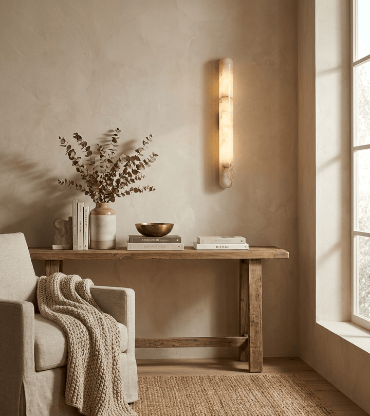 Aurelia Slim Alabaster Linear Wall Light