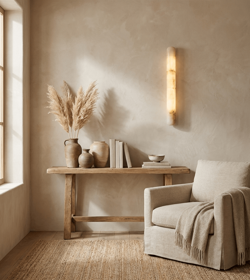 Aurelia Slim Alabaster Linear Wall Light