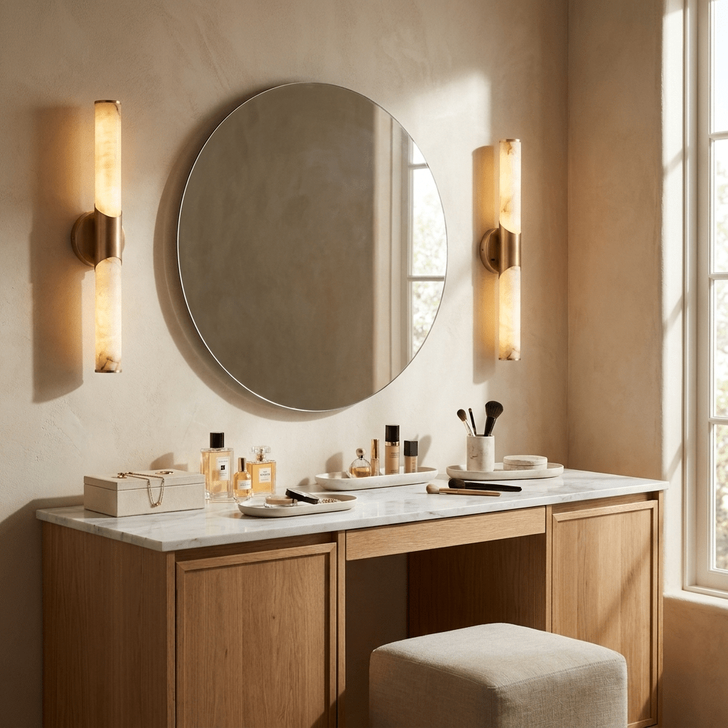 Calcedonia Alabaster Tube Wall Sconce