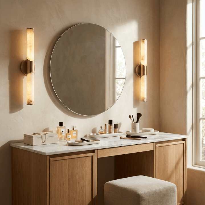 Calcedonia Alabaster Tube Wall Sconce
