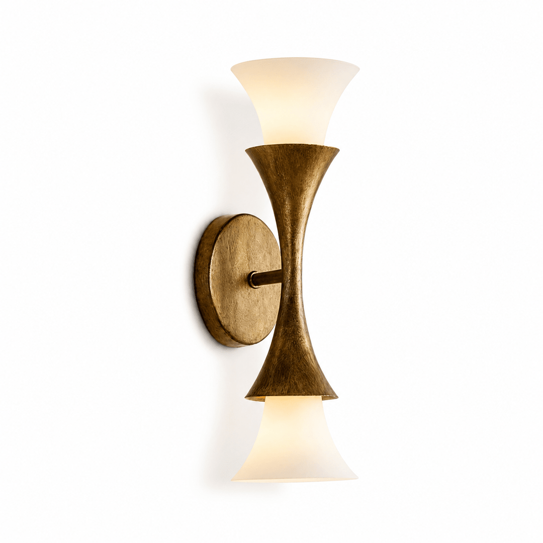 Antique Brass Double Cone Wall Sconce