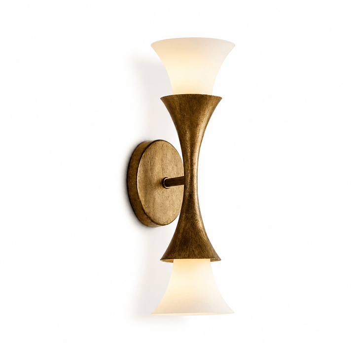 Antique Brass Double Cone Wall Sconce