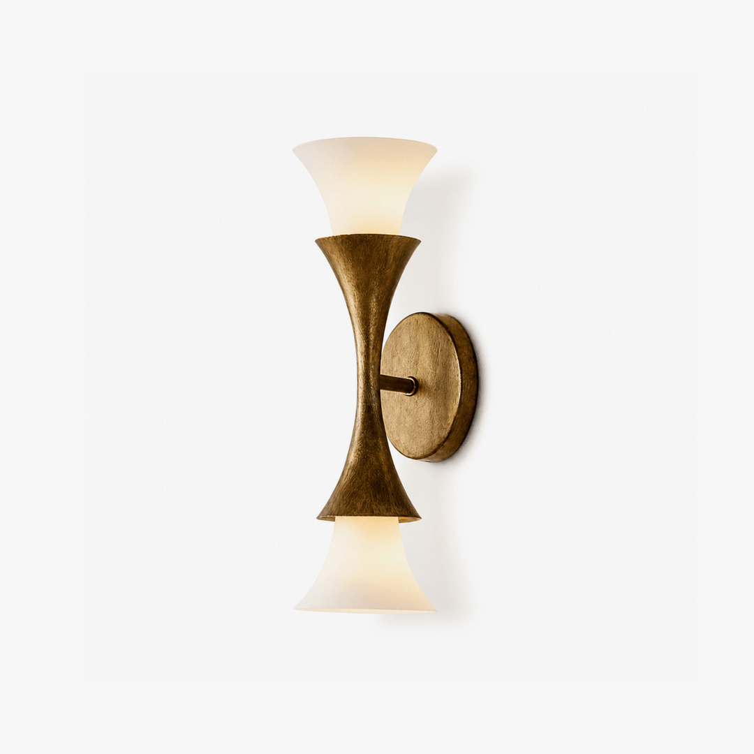 Antique Brass Double Cone Wall Sconce
