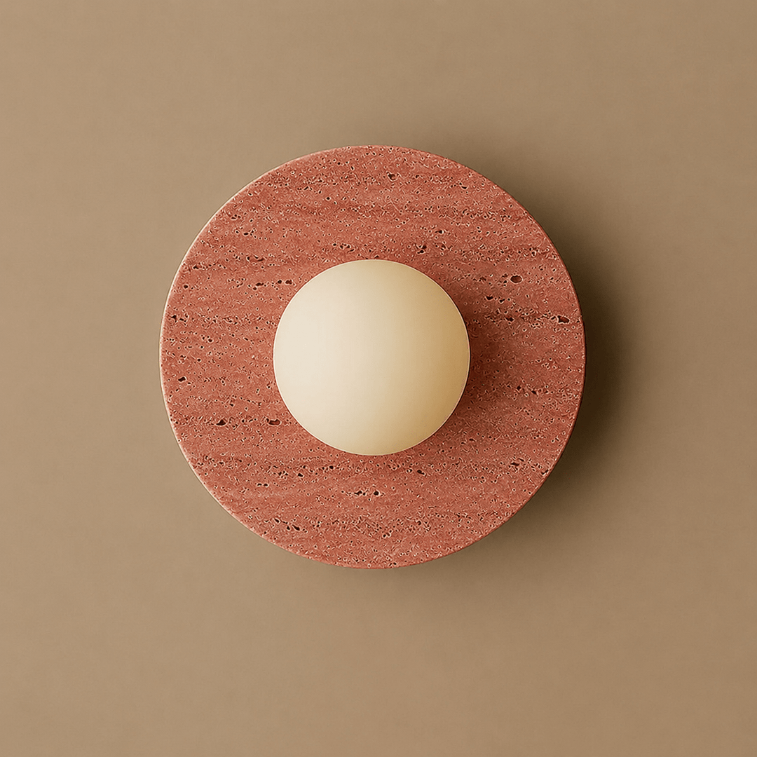Pietraluna Round Stone Disc Wall Sconce