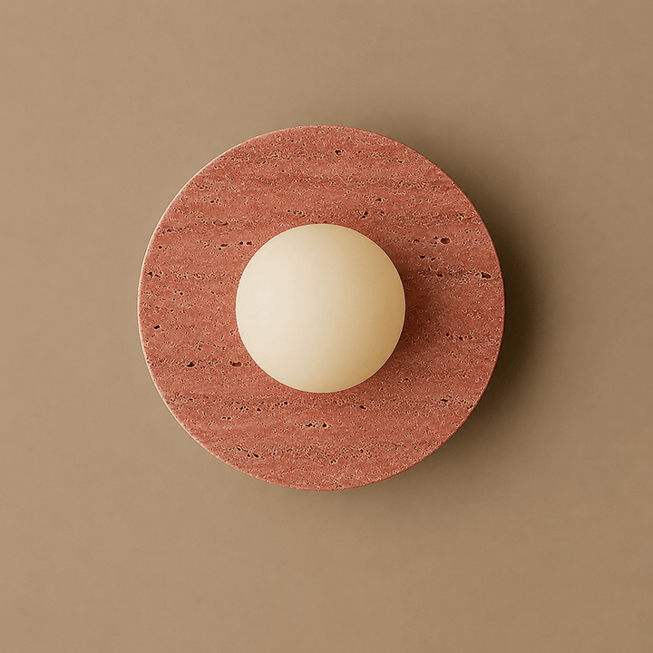 Pietraluna Round Stone Disc Wall Sconce